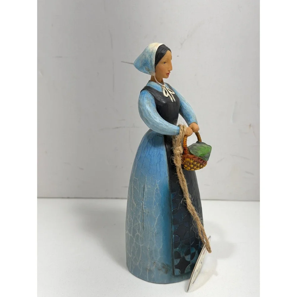 Jim Shore Heartwood Creek pure‎ simple amish Colonial Woman Figurine Blue Black